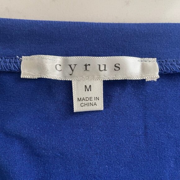 Cyrus Casual Short Sleeve V Neck Recycled Polyester Top Cobalt Blue Sz M NWOT - Picture 8 of 10